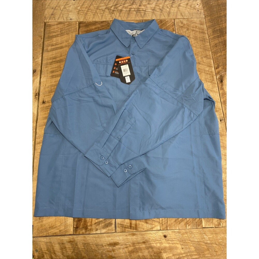Habit Men’s Fishing Shirt Bluestone 2XL 40+ Solar Factor Long Sleeve Vented NWT